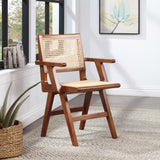 Preston Natural Cane Mid-Century Dining Arm Chair Set - Stylish Comfort for Every Dining Space