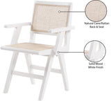 Preston Natural Cane Mid-Century Dining Arm Chair Set - Stylish Comfort for Every Dining Space