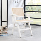 Preston Natural Cane Mid-Century Dining Arm Chair Set - Stylish Comfort for Every Dining Space