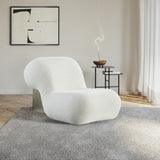 Quadra Contemporary Accent Chair with Luxurious Teddy Fabric and Stylish Brushed Brass Accents