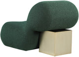 Quadra Contemporary Accent Chair with Luxurious Teddy Fabric and Stylish Brushed Brass Accents