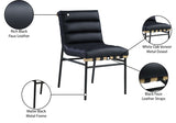 Burke Contemporary Dining Chair Set - Stylish Faux Leather Design with Matte Metal Frame & Oak Accent
