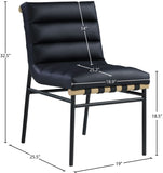 Burke Contemporary Dining Chair Set - Stylish Faux Leather Design with Matte Metal Frame & Oak Accent
