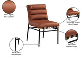 Burke Contemporary Dining Chair Set - Stylish Faux Leather Design with Matte Metal Frame & Oak Accent