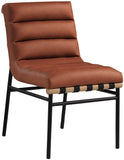 Burke Contemporary Dining Chair Set - Stylish Faux Leather Design with Matte Metal Frame & Oak Accent