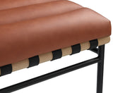 Burke Contemporary Dining Chair Set - Stylish Faux Leather Design with Matte Metal Frame & Oak Accent