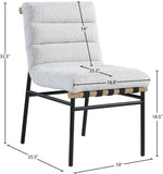 Burke Contemporary Dining Chair Set - Stylish Faux Leather Design with Matte Metal Frame & Oak Accent