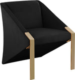 Rivet Elegant Velvet Accent Chair with Gold Steel Legs – Contemporary Style for Stunning Spaces