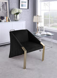 Rivet Elegant Velvet Accent Chair with Gold Steel Legs – Contemporary Style for Stunning Spaces