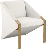 Rivet Elegant Velvet Accent Chair with Gold Steel Legs – Contemporary Style for Stunning Spaces