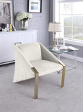 Rivet Elegant Velvet Accent Chair with Gold Steel Legs – Contemporary Style for Stunning Spaces