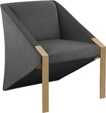 Rivet Elegant Velvet Accent Chair with Gold Steel Legs – Contemporary Style for Stunning Spaces