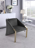 Rivet Elegant Velvet Accent Chair with Gold Steel Legs – Contemporary Style for Stunning Spaces