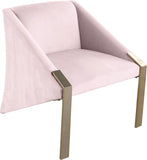 Rivet Elegant Velvet Accent Chair with Gold Steel Legs – Contemporary Style for Stunning Spaces