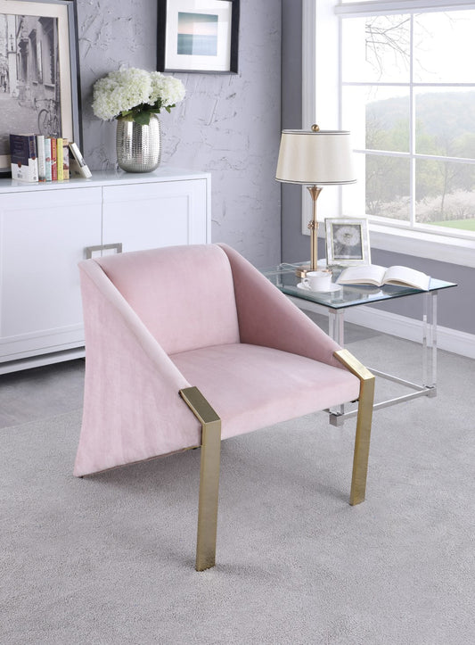 Rivet Elegant Velvet Accent Chair with Gold Steel Legs – Contemporary Style for Stunning Spaces