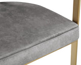 Marcello Contemporary Dining Chair Set - Luxurious Velvet with Durable Brushed Brass Frame