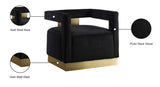 Armani Modern Accent Chair with Luxurious Upholstery and Stylish Gold Steel Base for Home Decor
