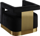 Armani Modern Accent Chair with Luxurious Upholstery and Stylish Gold Steel Base for Home Decor