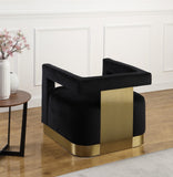 Armani Modern Accent Chair with Luxurious Upholstery and Stylish Gold Steel Base for Home Decor