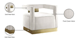 Armani Modern Accent Chair with Luxurious Upholstery and Stylish Gold Steel Base for Home Decor