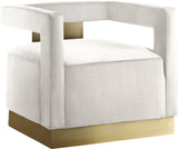 Armani Modern Accent Chair with Luxurious Upholstery and Stylish Gold Steel Base for Home Decor