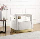 Armani Modern Accent Chair with Luxurious Upholstery and Stylish Gold Steel Base for Home Decor