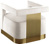 Armani Modern Accent Chair with Luxurious Upholstery and Stylish Gold Steel Base for Home Decor