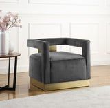 Armani Modern Accent Chair with Luxurious Upholstery and Stylish Gold Steel Base for Home Decor