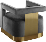 Armani Modern Accent Chair with Luxurious Upholstery and Stylish Gold Steel Base for Home Decor
