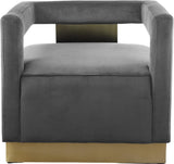 Armani Modern Accent Chair with Luxurious Upholstery and Stylish Gold Steel Base for Home Decor