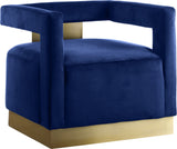 Armani Modern Accent Chair with Luxurious Upholstery and Stylish Gold Steel Base for Home Decor