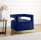 Armani Modern Accent Chair with Luxurious Upholstery and Stylish Gold Steel Base for Home Decor