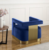 Armani Modern Accent Chair with Luxurious Upholstery and Stylish Gold Steel Base for Home Decor