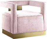 Armani Modern Accent Chair with Luxurious Upholstery and Stylish Gold Steel Base for Home Decor