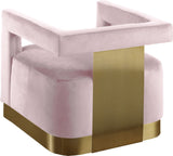 Armani Modern Accent Chair with Luxurious Upholstery and Stylish Gold Steel Base for Home Decor