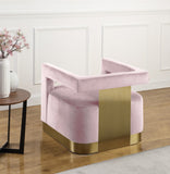 Armani Modern Accent Chair with Luxurious Upholstery and Stylish Gold Steel Base for Home Decor