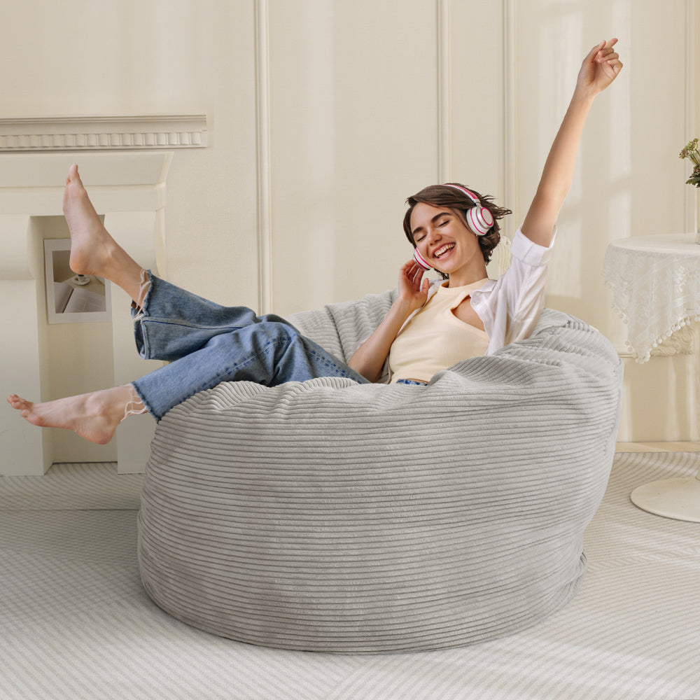 MAXYOYO Giant Bean Bag Chair Bed for Adults, Convertible Beanbag Folds from Lazy Chair to Floor Mattress Bed