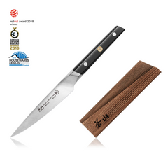 TC Series 5-Inch Utility Knife with Ash Wood Sheath, Forged Swedish 14C28N Steel, 1021042