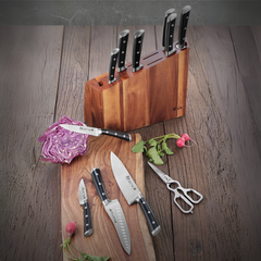 S Series 12-Piece Knife Block Set, Forged German Steel, Acacia Block, 60140