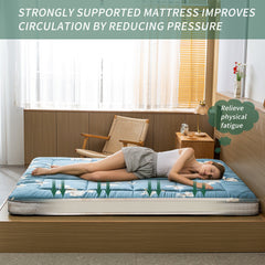 MAXYOYO Padded Japanese Floor Mattress,  Floral Printed Futon Mattress Folding Sleeping Pad