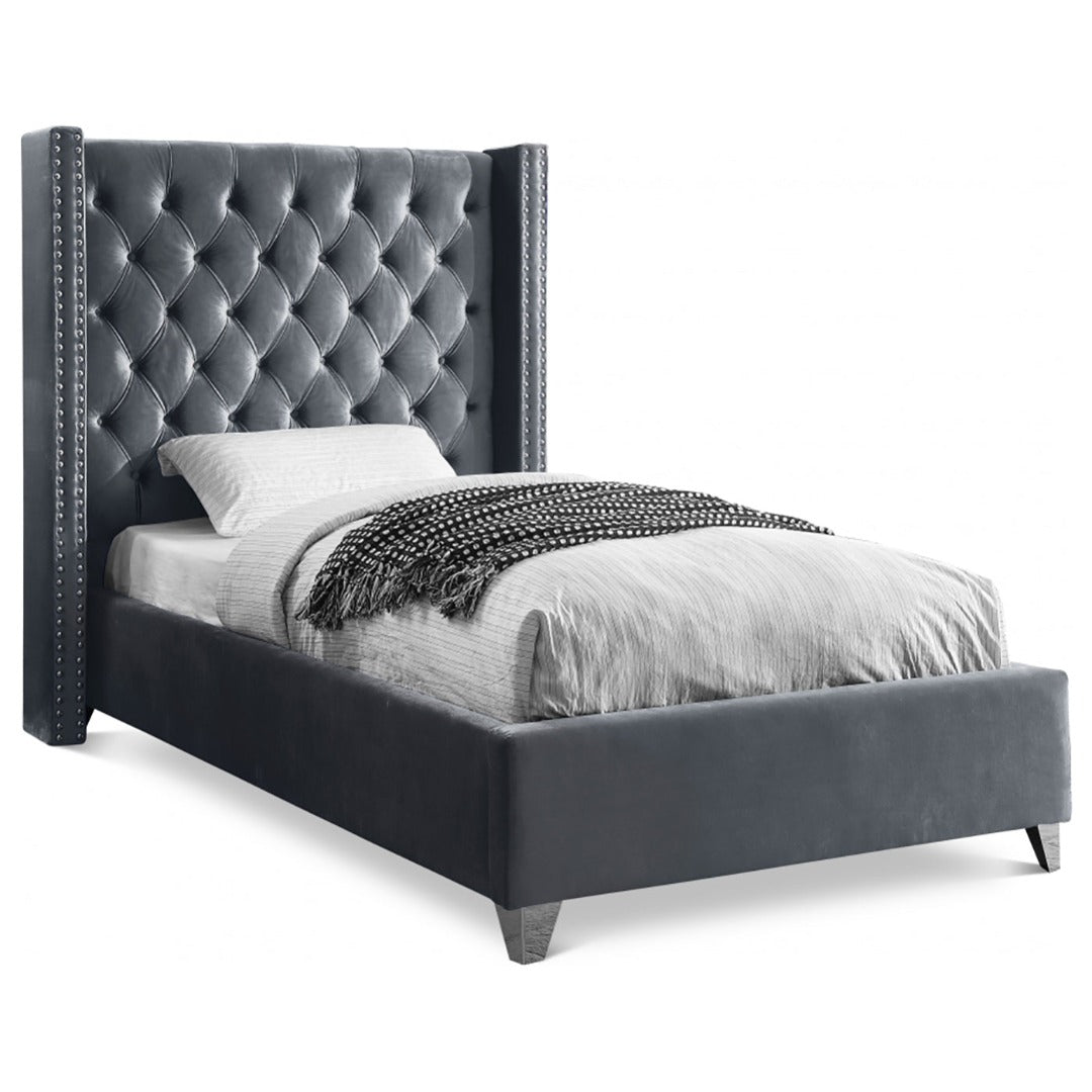 Aiden Velvet Twin Bed