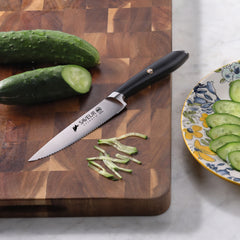 Saveur Selects 5-Inch Serrated Utility Knife, Forged German Steel, 1026238