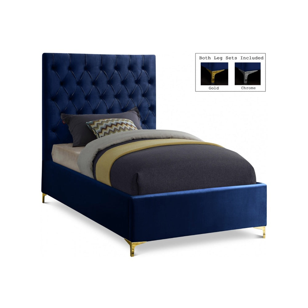 Cruz Velvet Twin Bed