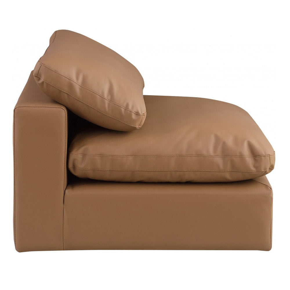 Comfy Faux Leather Armless Chair