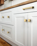 DESIGN1071 Matte Black Modern Square Knobs - Heavy-Duty Kitchen & Dresser Hardware | 1.26" Length
