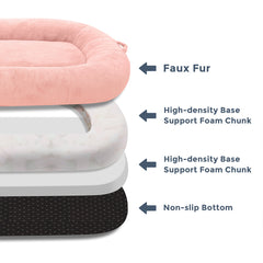 MAXYOYO Human Dog Bed, Faux Fur Giant Bean Bag Bed for Humans and Pets, Pink