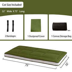 MAXYOYO Padded Japanese Floor Mattress, Green Foldable Roll Up Futon Mattress