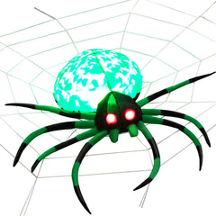 Tangkula 6 Ft Halloween Inflatable Spider, Spider with LED Lights Outdoor Indoor Halloween Decorations