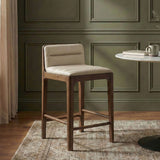 Ellis - Vegan Leather Upholstered Counter Stool (Set of 2) - Brown Base
