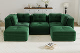 CORDELIA 116" 3-Seater High Armrest Sofa with 2 Ottomans